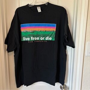 Black New Hampshire State Motto Cotton T-Shirt